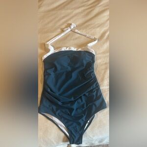 Blue and White Halter swimsuit